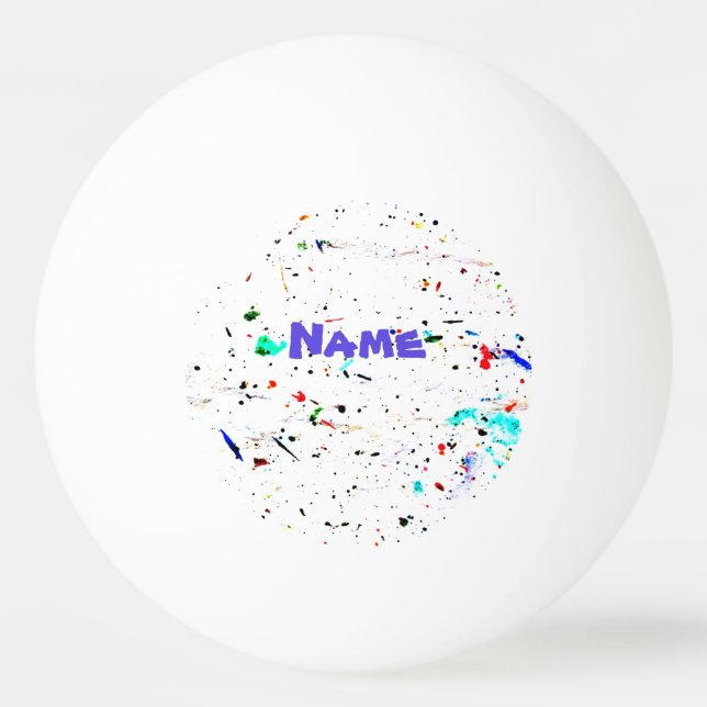 Abstract Art Paint Splashes Personalized Ping-Pong Ball (Front)