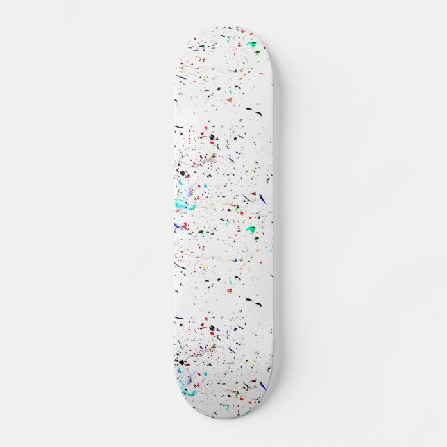 Abstract Art Paint Splashes Spotty Skateboard Deck (Front)