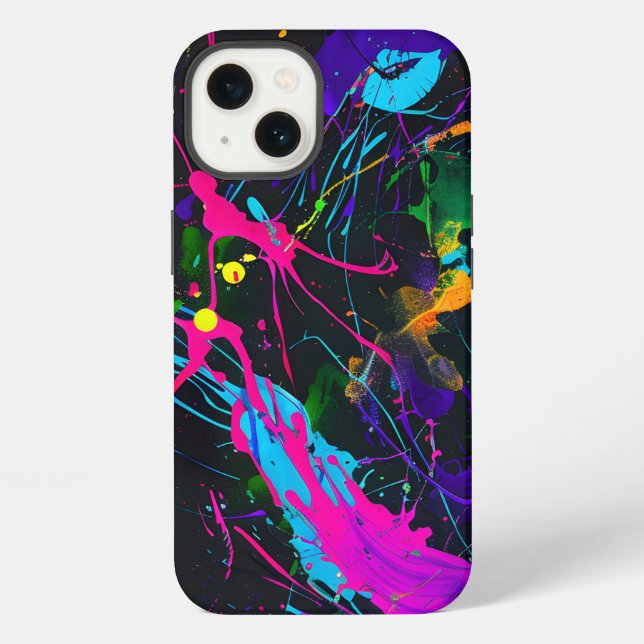 Abstract Art Paint Splatter Image Iphone Case (Back)