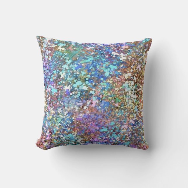 Abstract Art Paint splatters and Flicks Throw Pillow (Front)