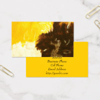 Abstract Art Painting Drips Splatters Yellow Brown Business Card
