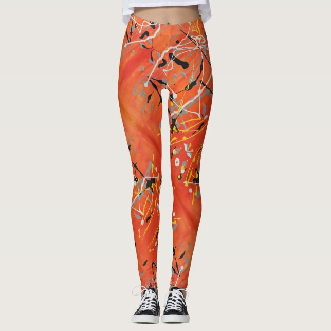 Abstract Art Painting One Of A Kind Leggings (Front)