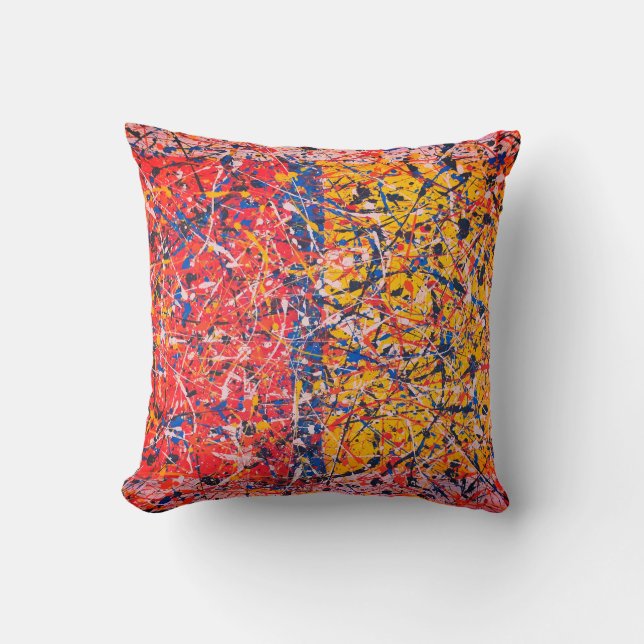 Abstract Art Painting One Of A Kind Pillow Cushion (Front)
