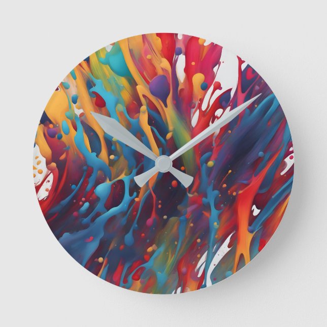 Abstract art painting round clock (Front)
