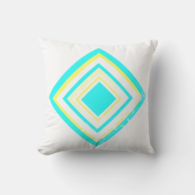 Abstract Art Pale Turquoise Green Blue White Throw Pillow (Front)