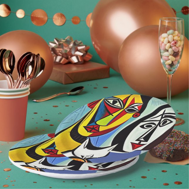 Abstract Art Paper Plate (Multi)