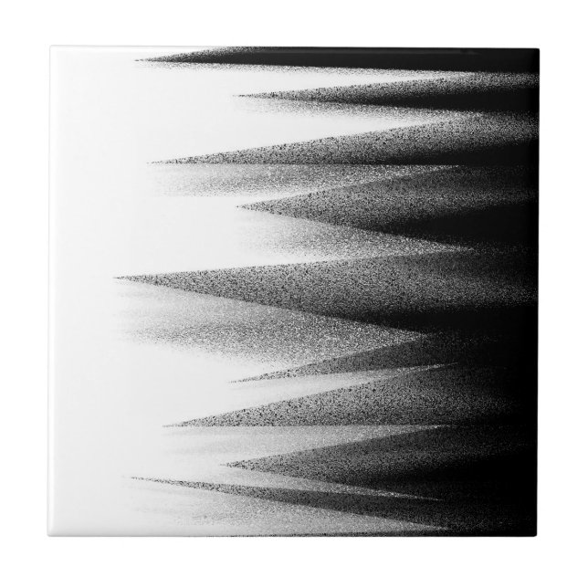 Abstract Art Pastel Black White Bold Ceramic Tile (Front)