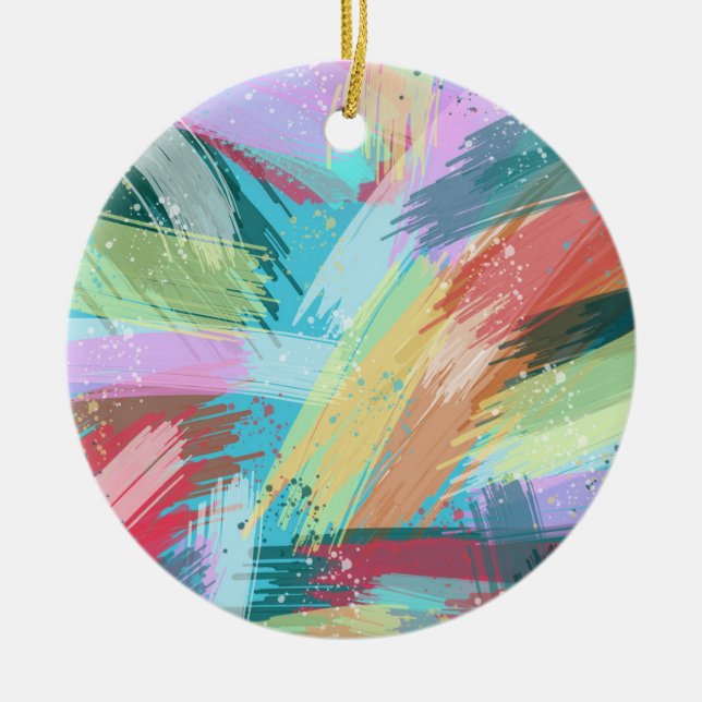 Abstract Art Pastel Ceramic Ornament (Front)