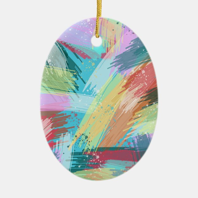 Abstract Art Pastel Ceramic Ornament (Front)