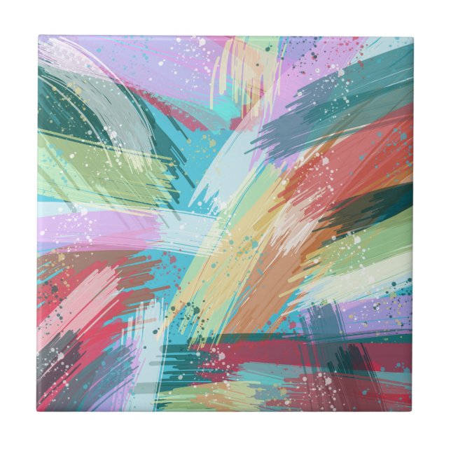 Abstract Art Pastel Ceramic Tile (Front)