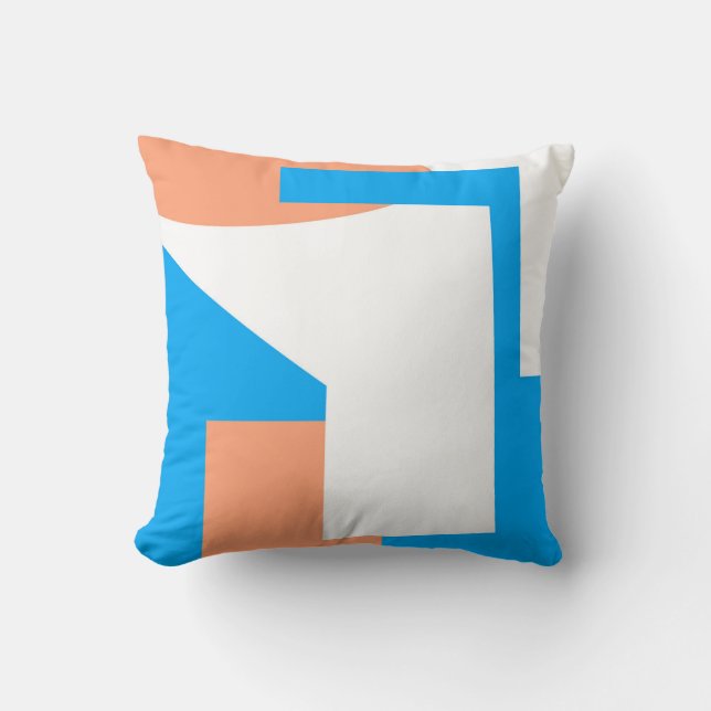 Abstract Art Pastel Coral Lavender Blue Throw Pillow (Front)
