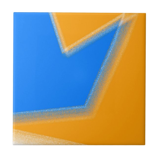Abstract Art Pastel Lavender Blue Orange Ceramic Tile (Front)