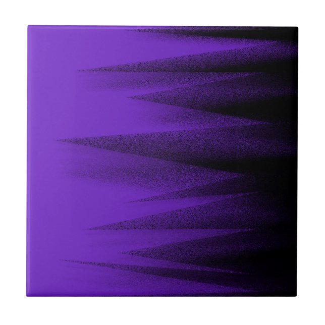 Abstract Art Pastel Lavender Purple Black Ceramic Tile (Front)