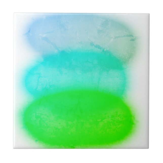 Abstract Art Pastel Turquoise Colours Ceramic Tile (Front)