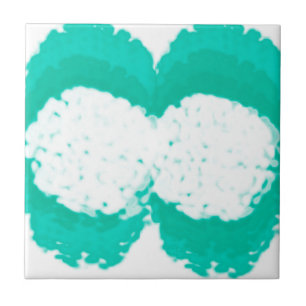 Abstract Art Pastel Turquoise Green White Ceramic Tile
