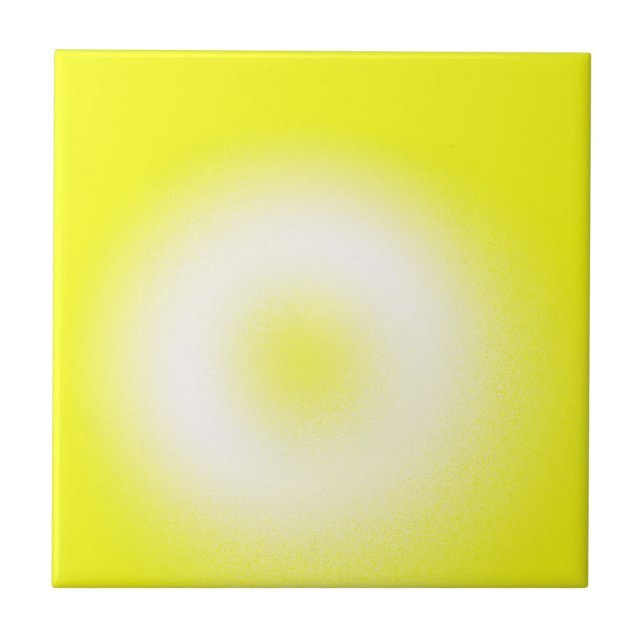 Abstract Art Pastel Yellow White Ceramic Tile (Front)