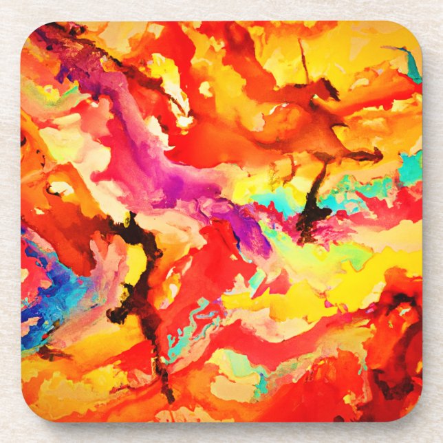 Abstract Art Pattern Beverage Coaster (Front)