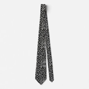 abstract art pattern black and grey neck tie
