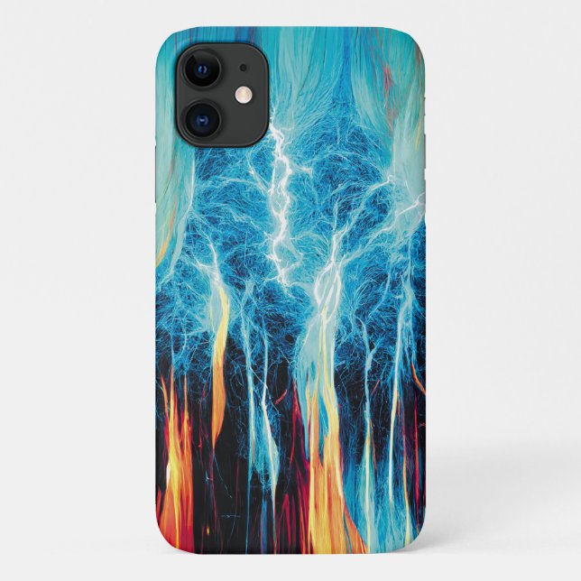 Abstract Art Pattern Red and Blue Electric Energy Case-Mate iPhone Case (Back)