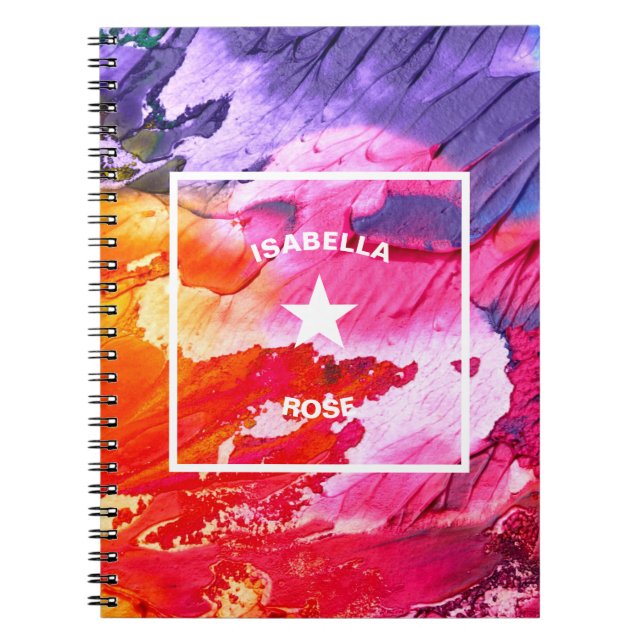 Abstract Art Personalizable Star Notebook (Front)