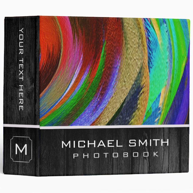 Abstract Art Photo Books Wood Look #50 Binder (Front/Spine)