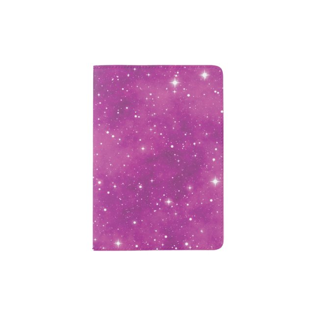 Abstract Art Pink and Purple Universe Passport Holder (Front)