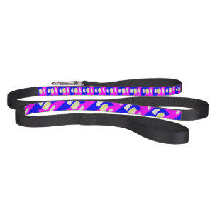 ABSTRACT ART PINK AND ROYAL BLUE PET LEASH