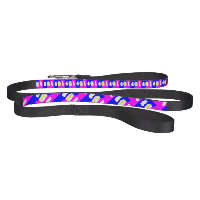 ABSTRACT ART PINK AND ROYAL BLUE PET LEASH (Full)