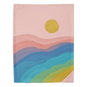 Abstract Art Pink Blue Yellow Artsy Creative Duvet Cover