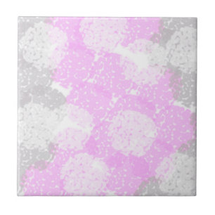 Abstract Art Pink Grey White Minimalism Ceramic Tile