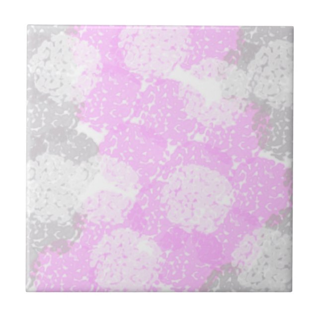 Abstract Art Pink Grey White Minimalism Ceramic Tile (Front)