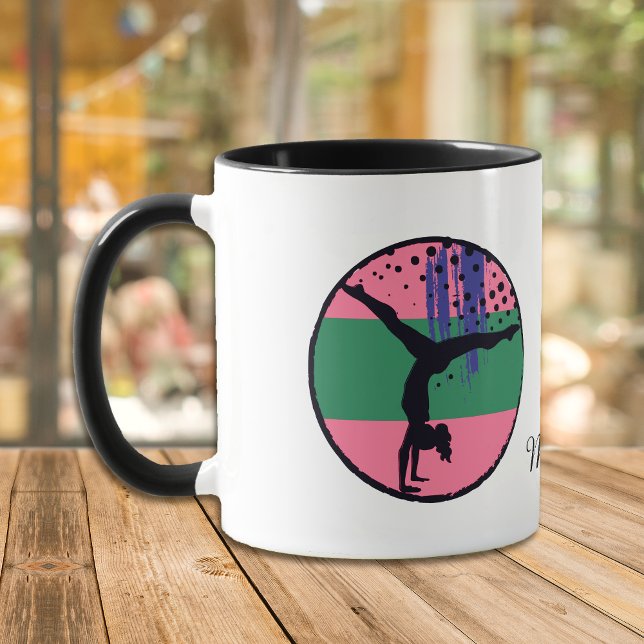 Abstract Art Pink Gymnast Personalized Mug (Creator Uploaded)