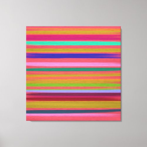 Abstract Art pink paint rainbow stripes Canvas Print
