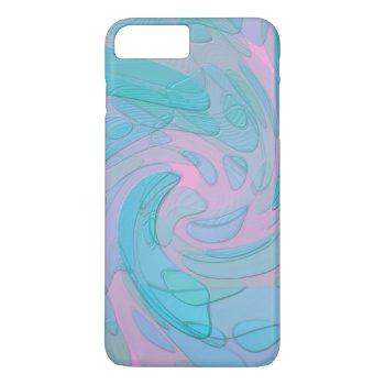 Abstract Art Pink Teal Blue Modern Design Iphone 8 Plus/7 Plus Case by MHDesignStudio at Zazzle