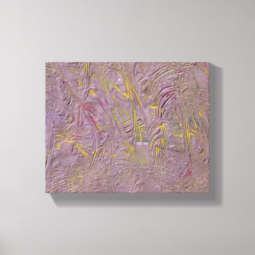 Abstract Art Pink Yellow Green Trendy Modern Canvas Print