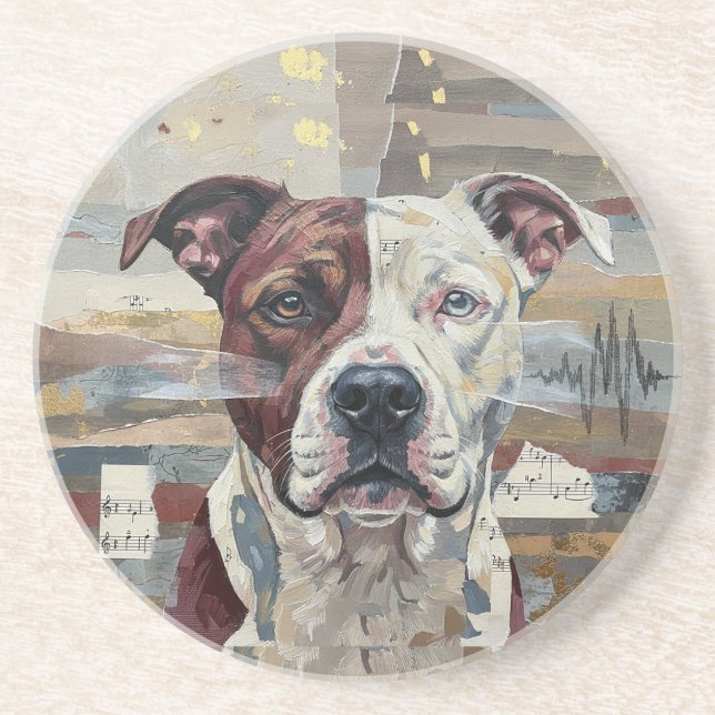 Abstract Art Pitbull Version 1 Coaster (Front)