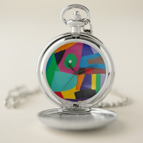 Abstract art pocket watch face