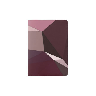 Abstract art polygonal 3D triangles purple, brown  Passport Holder