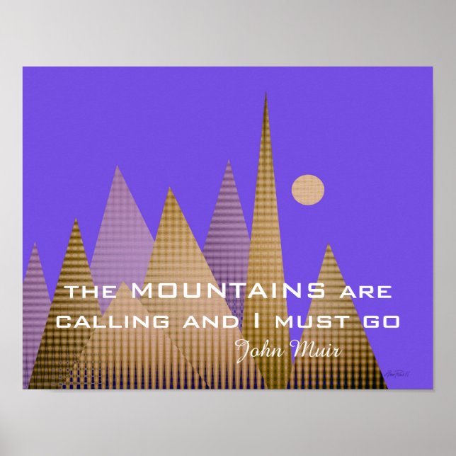 abstract art poster Muir quote the mountains (Front)