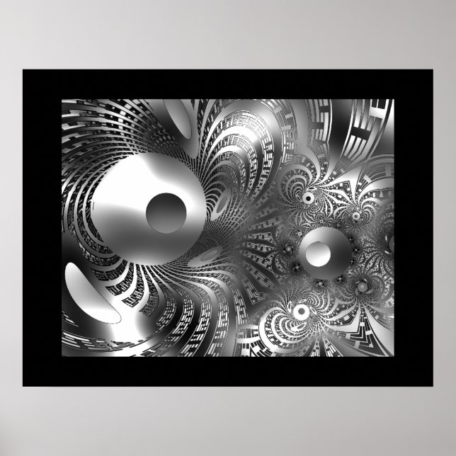 Abstract Art Poster Silver Space (Front)