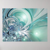 Abstract Art Poster Two Toned Blue Glass