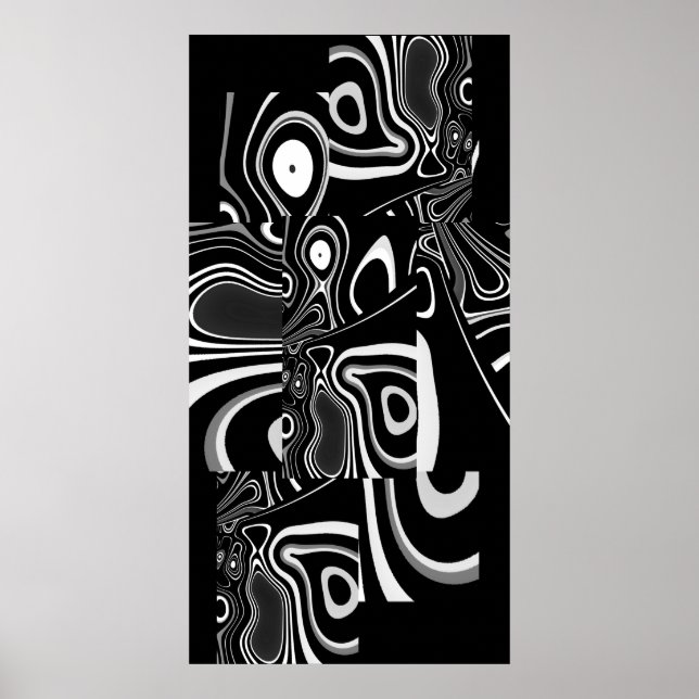 Abstract Art Poster Ultra Modern Black White 2 (Front)