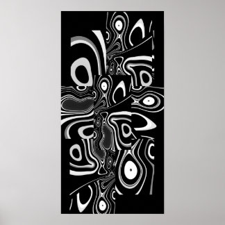 Abstract Art Poster Ultra Modern Black White 3