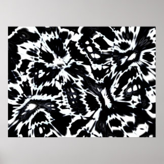 Abstract Art Poster Wild About Black White