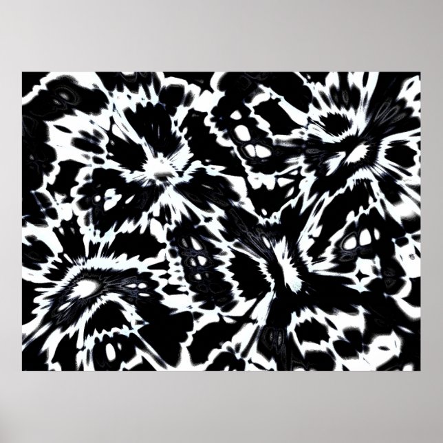Abstract Art Poster Wild About Black White (Front)