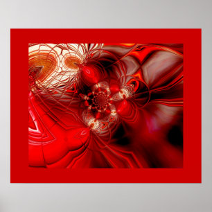 Abstract Art Poster Wrapped In Red 2