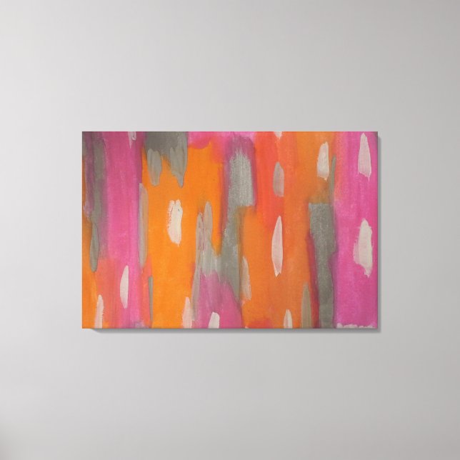 Abstract Art Print in Pink, Orange, and Gray (Front)
