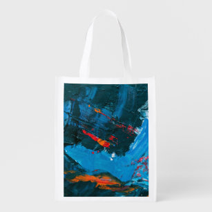 Abstract Art Prints: Unique and Eye-catching Grocery Bag