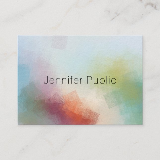 Abstract Art Professional Modern Colorful Template Business Card (Front)