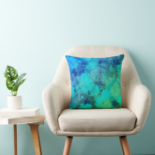 Abstract Art Purple Blue Throw Pillow
